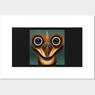 Big Eyed Hoatzin Bird Native Art Posters and Art